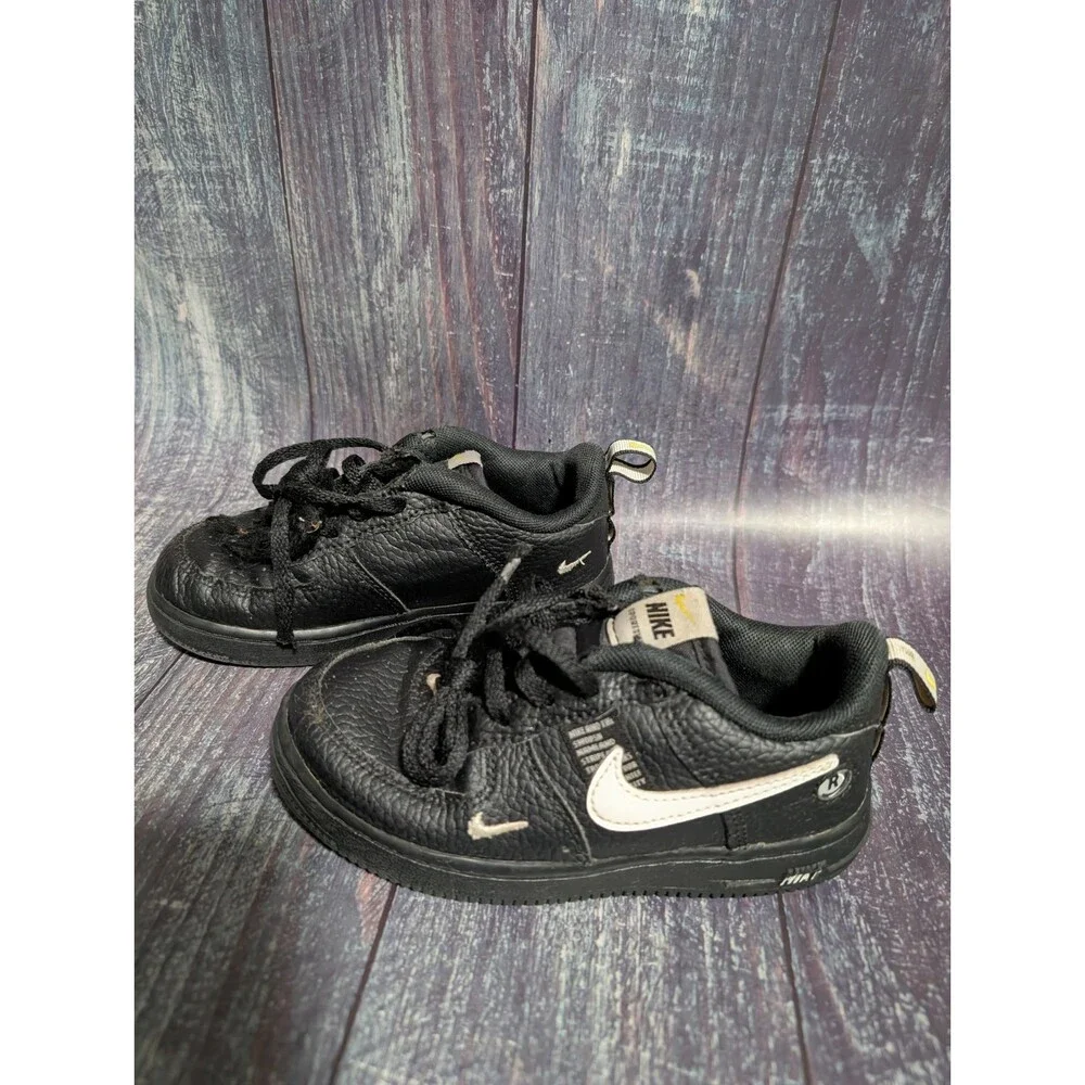 Nike Air Force 1 LV8 Low Utility TD Black White 10c Toddler Children AV4273-001